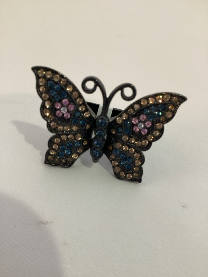 Multi-Color Butterfly Rhinestone Ring