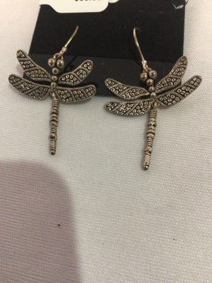 Silver Dragonfly Earrings