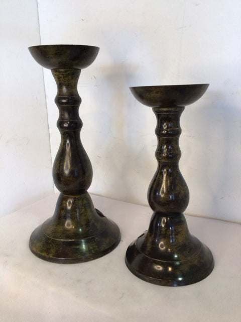 Pair Bronze Metal Pair Candle Sticks