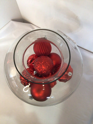 Ornament Red Glass In Vase Holiday Item