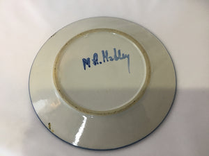 M.A. Hadley Gray/Blue Pottery Bread Plate