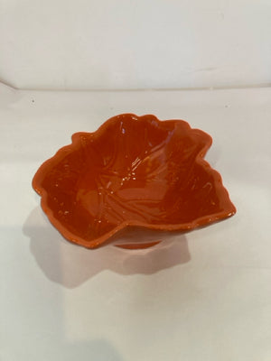 Fall Red Ceramic Bowl Leaf Holiday Item