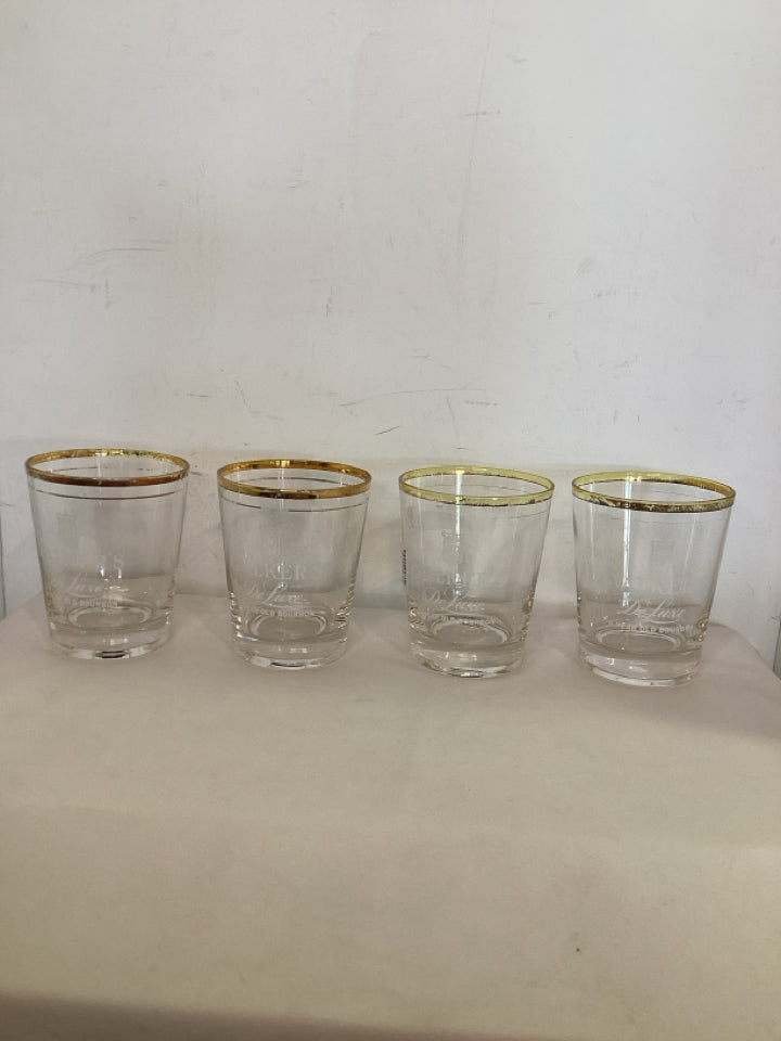 Walker's DeLuxe Set of 5 Clear Glass AS IS Glasses