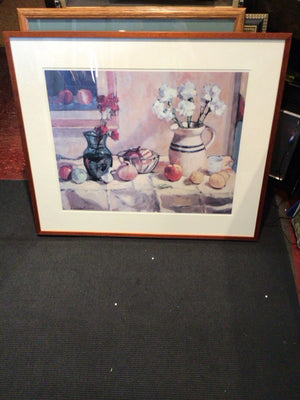 Signed Multi-Color Still Life Vase Framed Art