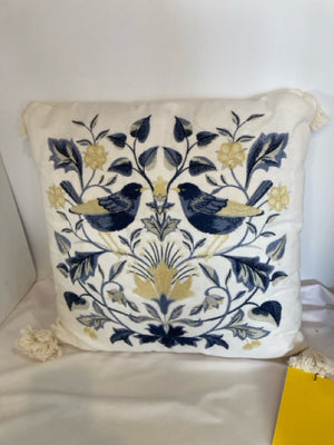 Blue/White Birds Pillow