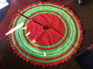 Martha Stewart Tree Skirt Red/Green Cotton Polyester Bells Holiday Item