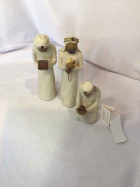 Willow Tree Set of 3 White/Brown Resin Wise Men w/Box Holiday Item