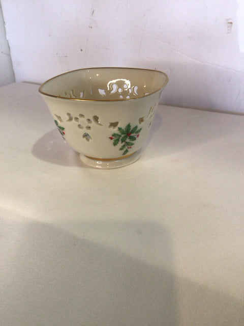 Lenox Bowl White/Green China Holiday Holiday Item