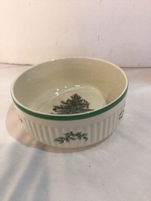 Spode Baking White/Green Christmas Tree Souffle Holiday Item
