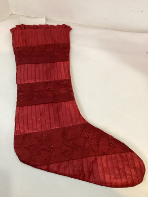 Stocking Red Satin Holiday Item