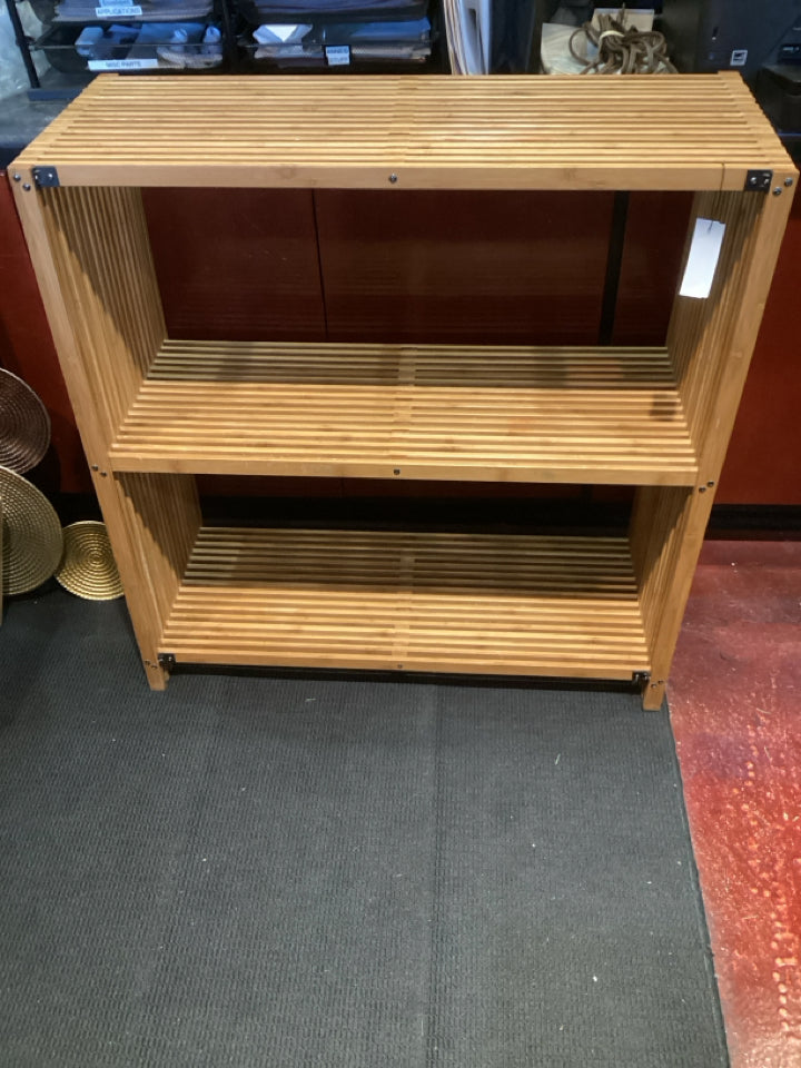Tan Wood Tiered Plant Stand