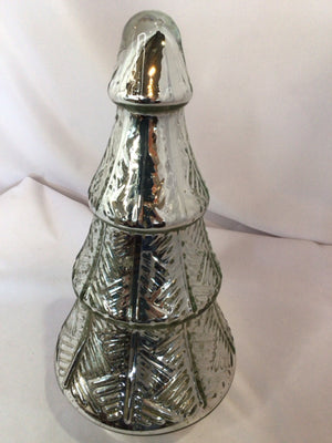 Battery Operated Silver Mercury Glass Christmas Tree Holiday Item