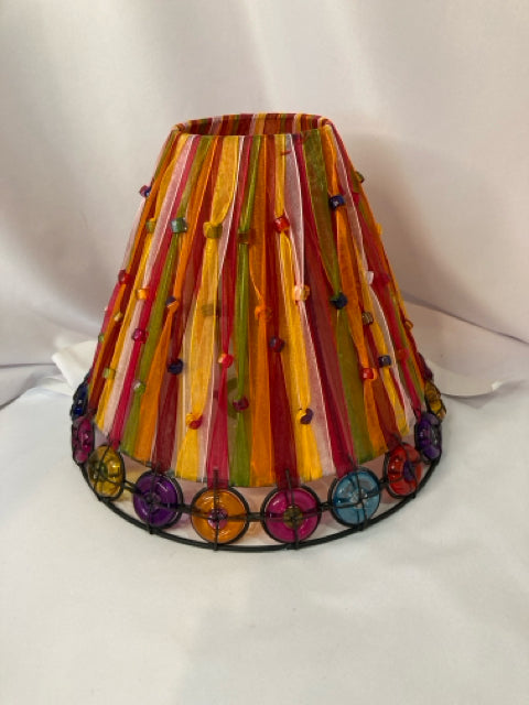 Bohemian Multi-Color Acrylic Beaded Ribbon Lamp Shade