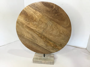 Bohemian Light Wood Wood Circle Carved Statue