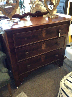 Vintage Wood 3 drawer Brown Dresser/Chest