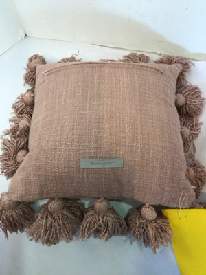 Bloomingvile Purple Cotton Tassels Pillow