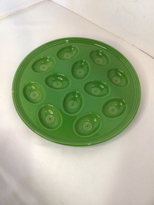 Fiesta Green Ceramic Egg Plate