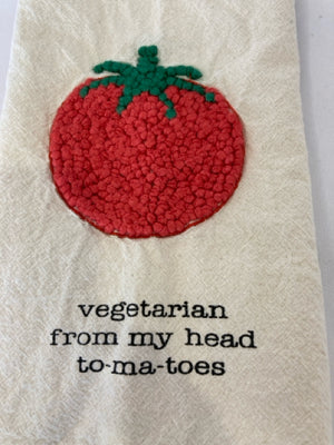 Mudpie White/Red Cotton Tomato Towel