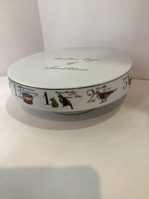 Better Homes Cake Plate White 12  Days of Xmas Holiday Item