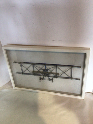 Shadow Box White Airplane Framed Art