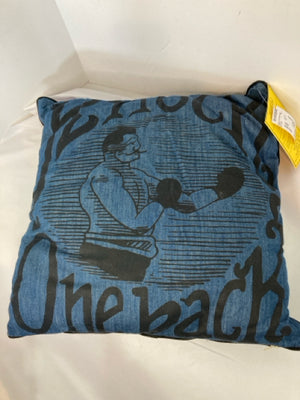 Blue/Black Polyester Pillow