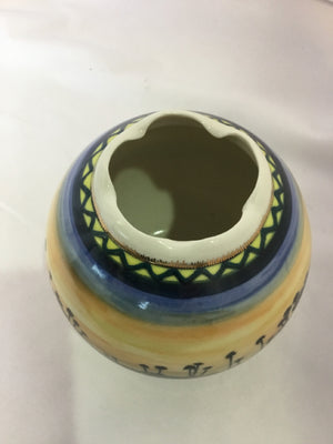 Yellow/Black Ceramic Vase