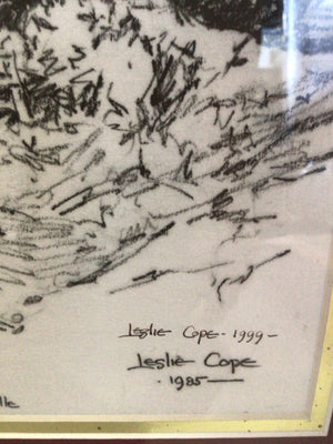 Signed Black/White Country Side Framed Art