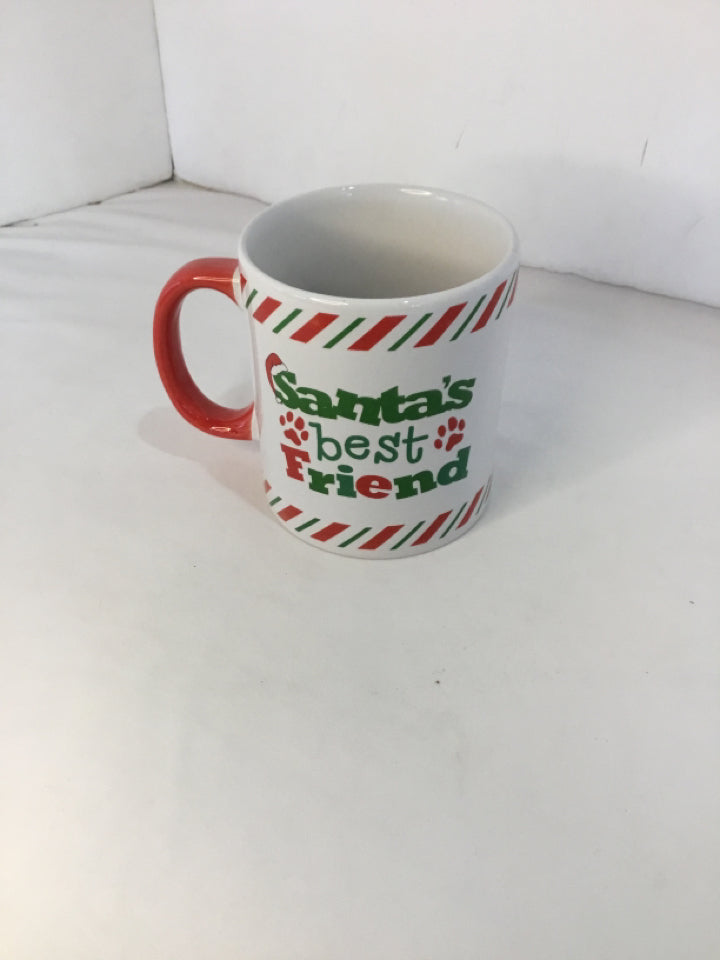 Mug White/Red Christmas Dog Holiday Item