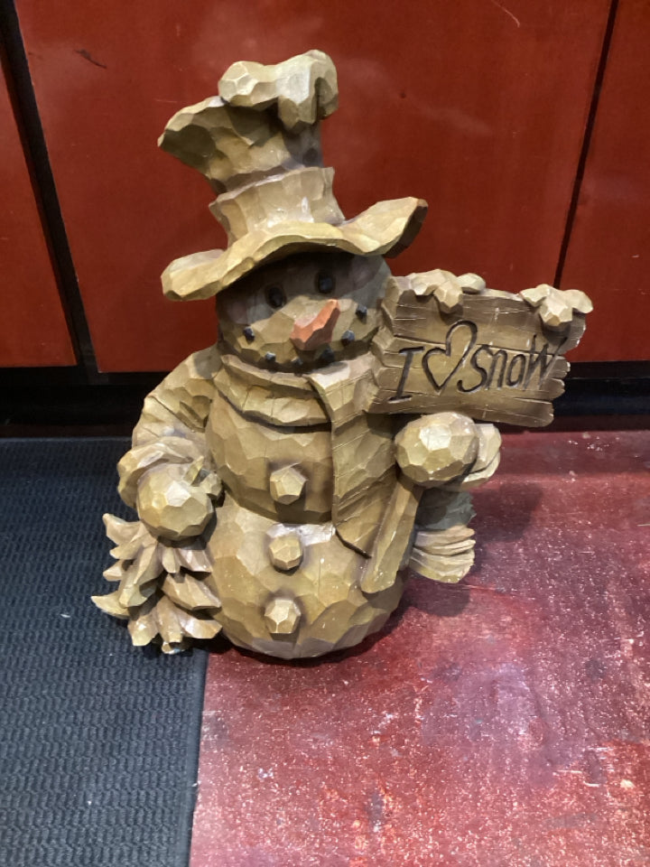 Sepia Resin Snowman Holiday Item