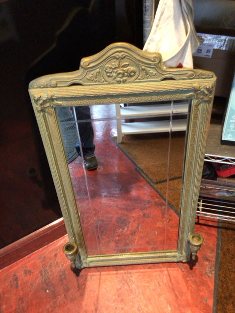Vintage Green Wood Mirror