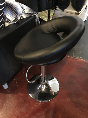 Modern Leather Adjustable Black Barstool/Bar Stool