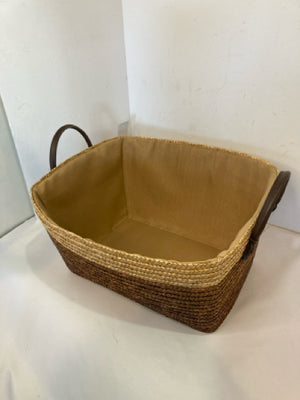 Tan/Brown Wicker Handles Basket