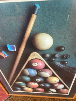 Multi-Color Pool Table Framed Art