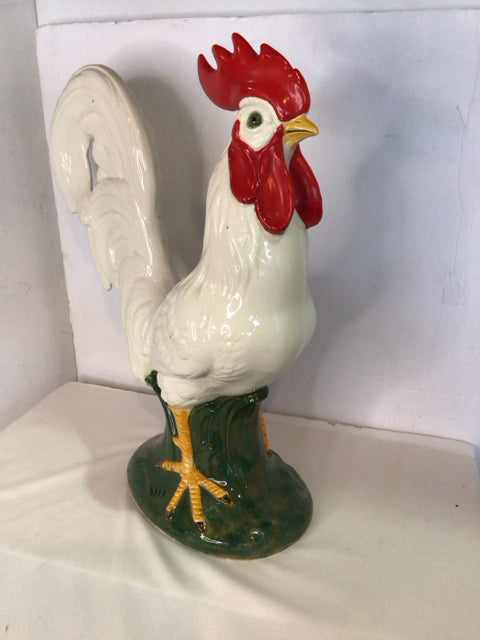 White Ceramic Rooster Figurine