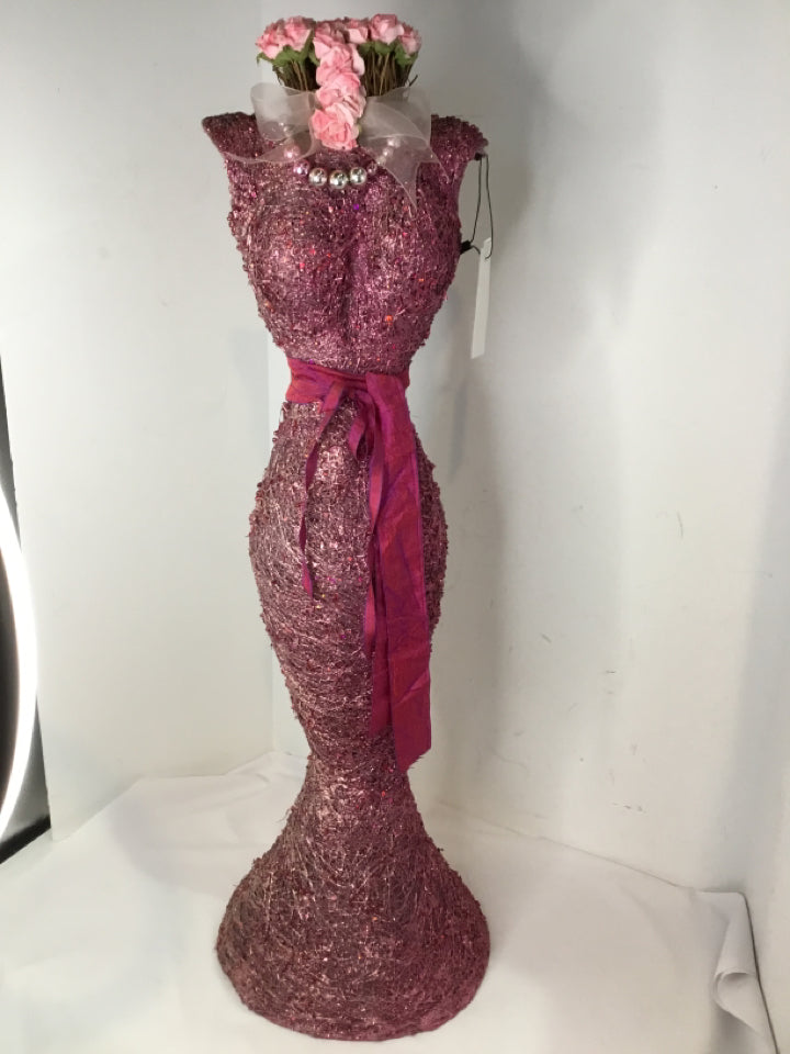 Pink Papermache Glitter Mannequin