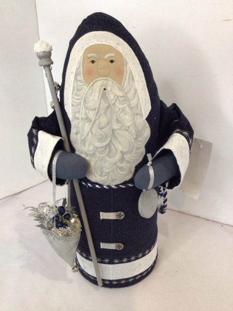 Blue/White Fabric Santa Holiday Item