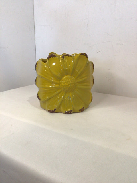 Yellow Ceramic Sunflower Planter