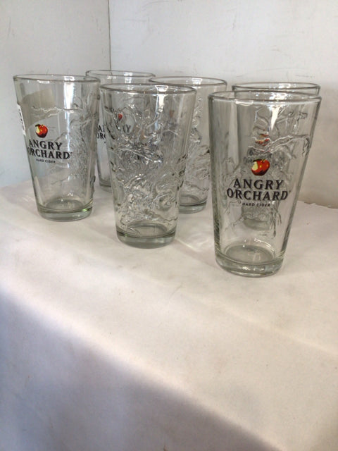 Set of 6 Clear Glass Glasses