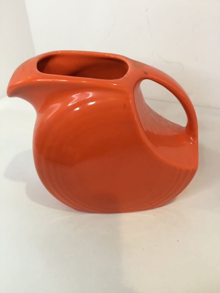 Fiesta Orange Ceramic Pitcher