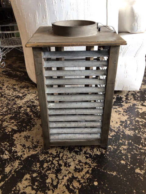 Outdoor/Outside Brown/Gray Metal/Wood Louvered Lantern