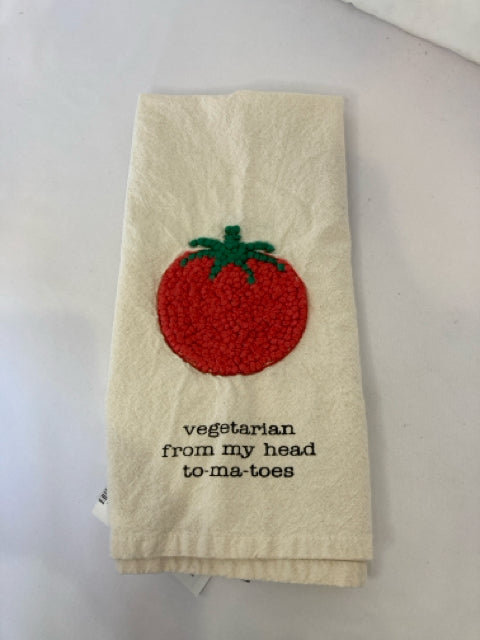 Mudpie White/Red Cotton Tomato Towel