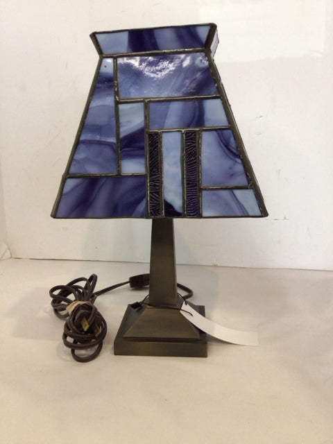 Blue/Black Stained Glass Lamp