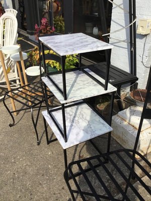 Nesting Faux Marble Set of 3 Gray/White Table