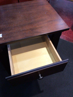 Wood 1 drawer Brown Nightstand