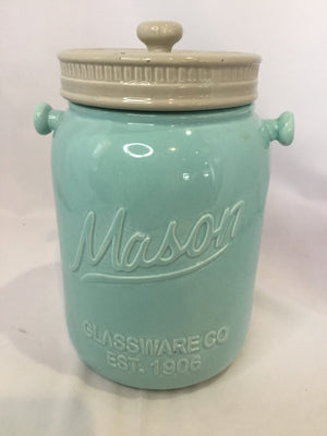 Mason Blue Ceramic Jar