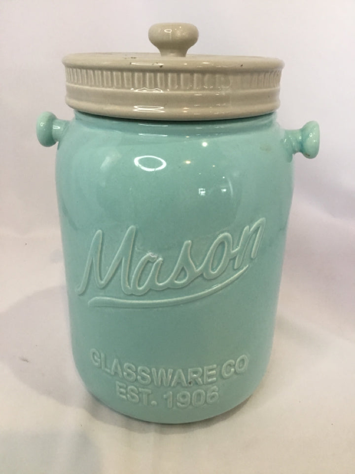 Mason Blue Ceramic Jar