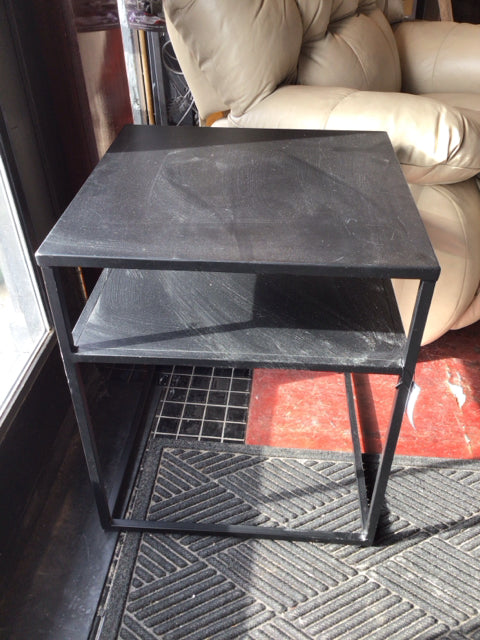 Tiered Metal Square Side/End Black Table