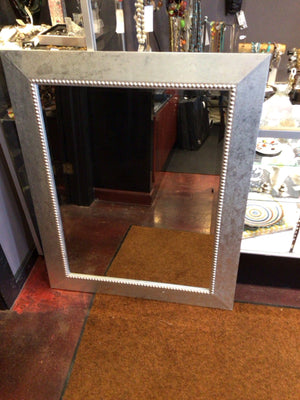 Silver Wood Beveled Mirror