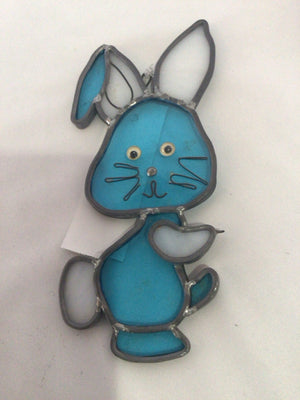 Blue Glass Bunny Sun Catcher