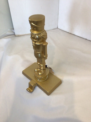 Christmas Gold Resin Stocking hanger Nutcracker Holiday Item
